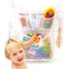 Original Tub Cubby Bath Toy Storage - Hanging Bath Toy Holder, with Suction & Adhesive Hooks, 14"x20" Mesh Net Shower Caddy for Kids Bathroom Decor, Bedroom & Car Toy Organizer - Bonus Hooks Original Tub Cubby 12 51LogDIw3tS