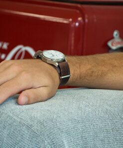 Alternative view of Clockwork Synergy®­ Leather NATO Watch Strap Band 24mm Worn Brown