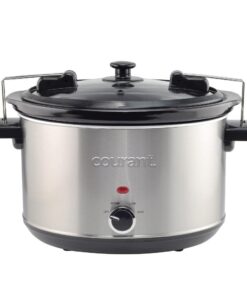 Alternative view of Courant 6-Quart Slow Cooker with Locking Lid, Warm Settings, Stainproof Stoneware Pots and Glass Lids – Stainless Steel