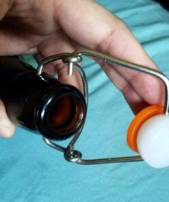 Home Brewing Glass Beer Bottle with Easy Wire Swing Cap & Airtight Rubber Seal -Amber- 16oz - Case of 12 - by Tiabo Amber 29 51LygUqZuL