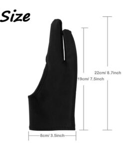 Bestgle Artist Drawing Glove, 2-Fingers Graphic Drawing Glove Left & Right Hand Use for Light Box, Graphic Tablet, Pen Display, iPad Pro Pencil(6 Pack, Black) 10 51M EOK3avL