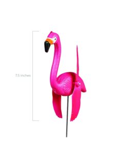 Fun Express Mini Pink Flamingos Yard Ornaments - Set of 6 Wind Spinner Flamingo Decor w/Twirling Wings 9 51M KnmAeVS