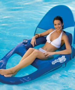 SwimWays Spring Float Recliner with Removable Canopy - Swim Lounger for Pool or Lake, Blue Dark Blue / Light Blue 27 51M4gvXbExL