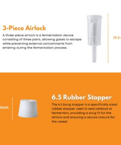 FastRack Stopper/Airlock 1 Gallon Glass Fermenter/Jug, Clear 1 Count (Pack of 1) 24 51M6LVOmoTL