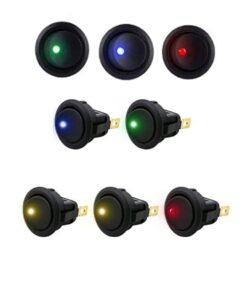 yueton 12pcs Car Truck Rocker Round Toggle LED Switch On-Off Control, Blue, Green, Yellow, Red 34 51M9z5TrWzL
