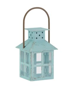 Kate Aspen, Distressed Metal Vintage Decorative Mini Lantern, Centerpiece, Party Favor, 2.5 x 2.5 x 6.5, Blue Small 37 51MA8TrFjrL