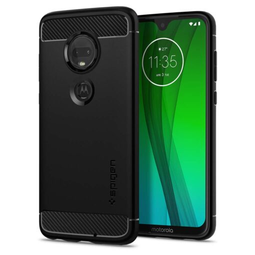 Spigen Rugged Armor Designed for Moto G7 Case/Designed for Moto G7 Plus Case (2019) - Matte Black