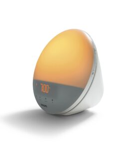 Philips SmartSleep Wake-up Light, Colored Sunrise and Sunset Simulation, 5 Natural Sounds, FM Radio & Reading Lamp, Tap Snooze, HF3520/60 31 51MMDLe3DL