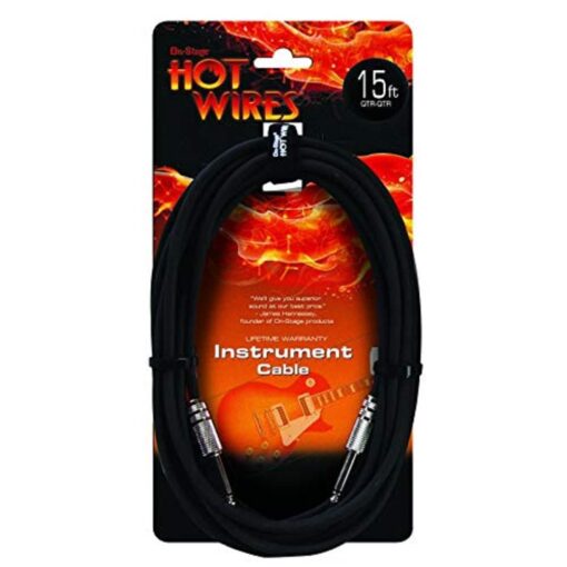 On-Stage Hot Wires 1/4" Guitar Instrument Cable, 15 Feet 15 Ft.