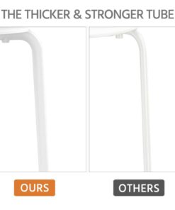 Yaheetech Plastic Bar Stools Flexible Seating Backless Barstools Dining Chairs Stack Nesting Stools, 17.3inches Height White Pack of 5 16 51MVaYR4IL