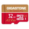 Gigastone 32GB Micro SD Card MicroSD A2 V30 UHS-I U3 C10, 4K UHD Video Recording, 4K Gaming, Read/Write 95/35 MB/s, with MicroSD to SD Adapter for Nintendo Dashcam Gopro Canon Nikon Camera Drone Wyze 32GB Camera Pro 1-Pack 7 51MYva6DUEL