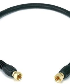 Alternative view of Monoprice RG6 Quad Shield CL2 Coaxial Cable with F Type Connector & 102288 Cat6 Ethernet Patch Cable - Network Internet Cord - RJ45, Stranded, 550Mhz, UTP, Pure Bare Copper Wire, 24AWG, 1ft, Black 1.5Ft Coaxial Cable + Patch Cable, Black