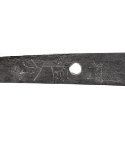 Handmade Sword - Real Functional Japanese Samurai Tanto Sword, Fully Hand Forged, 1080 Carbon Steel, Heat Tempered, Full Tang, Sharp, Brass Tsuba and Fittings, Black Scabbard, Certificate 19 51MgHANPpcL