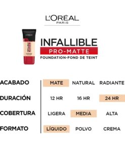 L'Oreal Paris Cosmetics Makeup Infallible Pro-Matte Liquid Longwear Foundation, Natural Buff, 1 fl oz. 103 Natural Buff 1 Fl Oz (Pack of 1) 18 51MhL7uzDhL