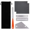 URlighting Guitar Luthier Tool Set (7 Pcs), Clean and Polish Tool - 1 Pcs Guitar Fret Crowning File, 1 Pcs Fret Rocker Leveling Tool, 2 Pcs Fingerboard Guards, 2 Sheets Sanding Paper, with Carry Bag 6 51Mr8O2uM6L