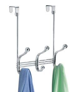 iDesign York Lyra Steel Over-The-Door 6-Hook Storage Rack - 8.38" x 5.25" x 11", Chrome 23 51MrfVQc6bL