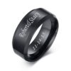 VNOX Personalized Custom 8MM Stainless Steel Plain Wedding Band Ring for Men,Black/Gold Plated/Silver Black-Engraving(Polished) 8