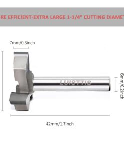 CNC Surfacing Bit Spoilboard Surfacing Router Bits, 1/4" Shank 1 inch Cutting Diameter Slab Flattening Router Bit, T Shape Wood Milling Cutter Planing Bit Wood Planing Bit Planer (1/4" Shank, Silver) #1026 CNC Surfacing Bits 8 51Mzjgqo2CL