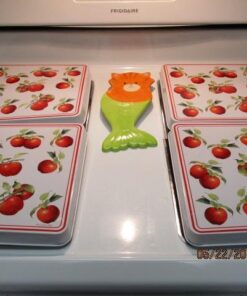 Reston Lloyd G-999-S Harvest Apple Decorative Lightweight Tin Gas Stovetop/Burner Cover Set, Mutli-Color 15 51N OFx20L