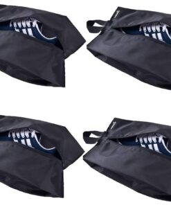 Alternative view of MISSLO Portable Nylon Travel Shoe Bags with Zipper Closure (Pack 4, Black)