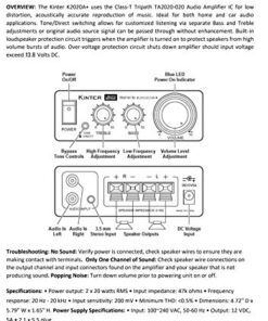 Kinter K2020A+ Limited Edition Original Tripath TA2020-020 Class-T Hi-Fi Audio Mini Amplifier with 12V 5A Power Supply Black 49 51N3sIzjV0L