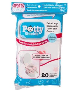 Disposable Toilet Seat Covers for Kids & Adults (20 Pack) Protection from Public Toilets - Waterproof, Individually-Wrapped, Plastic Lined for No Soak Thru, XL to Cover The Whole Toilet -Blue/Sports 20 Count (Pack of 1) 12 51N4SJPEMHL
