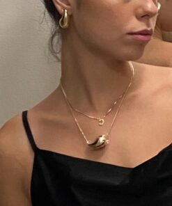 VULETO Drop Necklace Dupes Teardrop Dainty 14k Gold Plated Water Drop Hypoallergenic Pendant Necklace for Women Girls gold-gold 15 51N7oqLnuL