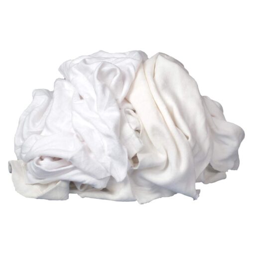 Buffalo Industries (10521) Absorbent White Recycled T-Shirt Cloth Rags - 1 lb. box - For All-purpose Wiping, Cleaning, and Polishing - Made from 100% Recycled Materials 0