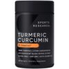 Sports Research Turmeric Curcumin C3 Complex 500 mg, Enhanced with Black Pepper and Organic Coconut Oil for Better Absorption; Non-GMO and Gluten Free - Standardized 95% Curcuminoids (120 Softgels) 120 Count (Pack of 1) Softgel 36 51NAxcev0bL