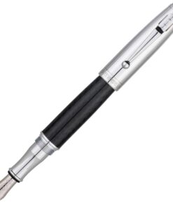 MONTEVERDE Invincia Chrome Carbon Fiber Fountain Pen, Fine Nib Only (MV40065F)