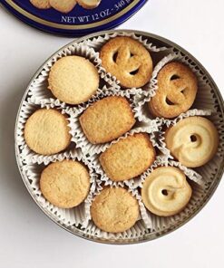 Royal Dansk 81997 Danish Butter Cookies, Blue Flat Display, Reusable Classic Tin Filled, Made of Real Butter, No Preservatives or Coloring Added, Net Weight 12 Ounce (340 gr) 6 51NHv4P oQL