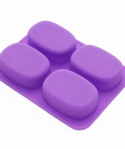 X-Haibei Love Life Rose SOAP Rectangular Lotion Bar Silicone Flower Mold 4 Cavity Soap Making Mold Supplies 3oz per Cell 13 51NIU EFd7L