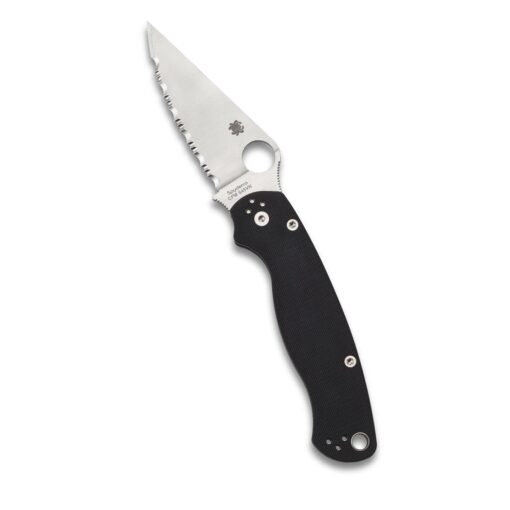 Spyderco Para Military 2 Signature Knife with 3.42" CPM S45VN Steel Blade and Durable G-10 Handle - PlainEdge - C81GP2 Black Handle - Stainless Steel Blade