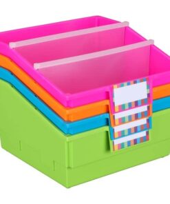 Really Good Stuff Picture Book Library Bins With Dividers - Neon Set Of 4 12 51NMVt7EBXL