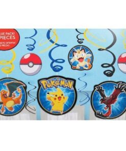Amscan 12 Count Pokemon Foil Swirl Decorations, Multicolor 12 51NMaIpJ8CL
