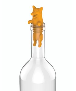 TrueZoo Corki Bottle Stopper, Corgi Animal Cork, Novelty Wine Stopper, Silicone, Set of 1, Orange 18 51NNMcflLcS