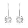 Jewelili 10K White or Yellow Gold Drop Earrings with 5 MM (1 Cttw), 6 MM (1.5 Cttw) & 7 MM (2.5 Cttw) Round Cut Cubic Zirconia 6 MM (1.5 Cttw) White Gold 47 51NQEYVoeTL