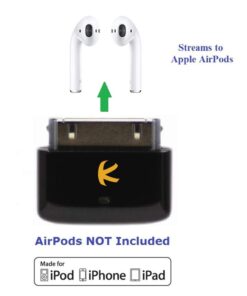 KOKKIA i10s (Black) Tiny Bluetooth iPod Transmitter for iPod/iPhone/iPad with Authentication. Remote controls and local iPod/iPhone/iPad volume control capabilities. Plug and Play. Works with AirPods. 17 51NZ9vBH2L