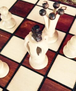 Wegiel Handmade Royal 36 European Chess Set - Wooden 14.2 Inch Board Hornbeam & Sycamore Pieces 21 51Na6yatlBL