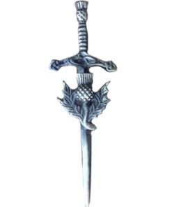 AAR Thistle Badge Kilt Pin Chrome & Antique Plated Finish Highland Wear Kilt Accessory Anitque