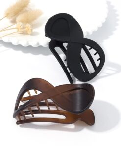 Brinie French Concord Hair Clip Acrylic Hair Claw Clips Thick Hair Flat Hair Clips Grip Hair Banana Barrettes for Styling Hair Accessories for Women and Girls (Pack of 2) 10 51NdyRJ7WfL