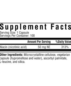 Seeking Health Niacin, 50 mg, Vitamin B3 Supplement for Healthy Hair Skin and Nails, Energy Support, Non-GMO, Vegetarian (100 Capsules) 6 51NehMA7IpL