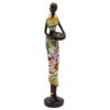 Rockin Statue African Figurine Sculpture Colorfull Dress Standing Lady Figurine Statue Decor Collectible Art Piece 11" Inches Tall - Flower Dress Tropical -Body Sculptures Decorative Black Figurines 14 51NgytxB2kL