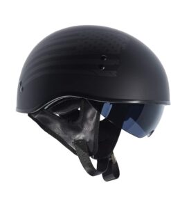 TORC T55 Spec-Op Motorcycle Half Helmet with Graphic and Drop-Down Sun Visor Flat Black Flag Medium 9 51Nl30om86L