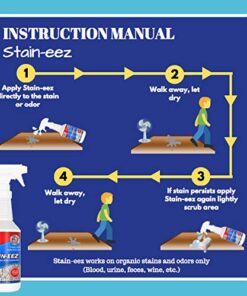 Clean-eez Stain-eez Carpet Cleaner Spray – Pro-Biotics & Enzyme Power for Ultimate Stain & Odor Elimination – Best Pet Carpet Cleaner Single Bottle 19 51NmOuYNWKL