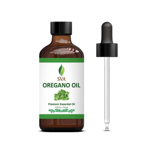 SVA Oregano Essential Oil 4 oz (118 ml) | Very Strong | Premium Essential Oil With Dropper For Diffuser, Dental care, DIY products & Massage 4.00 Fl Oz (Pack of 1)