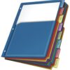 Cardinal Expanding Plastic Binder Dividers, Flexible Front Pockets Expand 1/4", 8-Tab, Insertable Multicolor Tabs, Letter Size, 1 Set (84013) , 100 sheets , Assorted