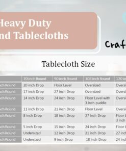 Craft And Party, 120" Round White Premium Polyester Tablecloth, Washable and Wrinkle Resistant Polyester Tablecloth for Wedding, Restaurant or Banquet 21 51NtMjUA6sL