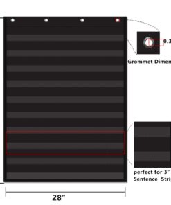 VNOM Standard Pocket Chart Clear 10 Pockets Chart for Classroom & Home Heavy Duty Hanging Pocket Chart for Word Wall/Letter Cards/Sentence Strips,28x43 Inch (28Wx43L, Black) 28Wx43L 11 51NtN4pwMfL