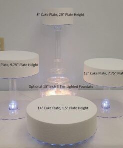 Multi Tier Wedding Cake Stand with LED Lights and Optional Water Fountain (4 Tier Stand, Without Fountain) 4 Tier Stand 24 51Nzv8B5cBL